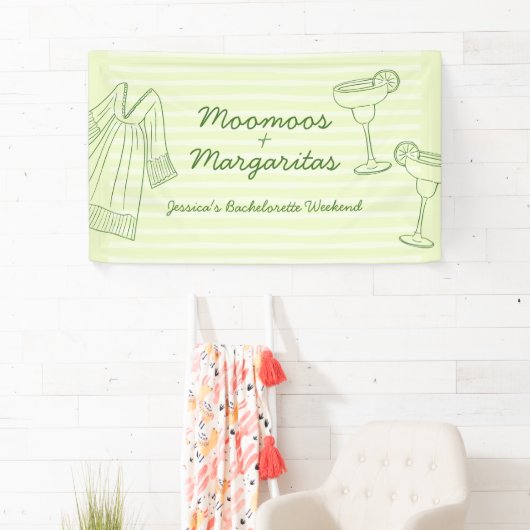 Moo Moos & Margaritas Groen Uitstapje Voor Vrijgez Spandoek (Insitu)