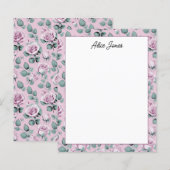 Moo Papier met Lavendel Bloemmotief en Script Lett (Voorkant / Achterkant)