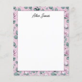 Moo Papier met Lavendel Bloemmotief en Script Lett (Voorkant)