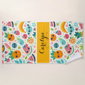 Moo patroon Persoonlijk monogram Zomer  Strandlaken (Voorkant)