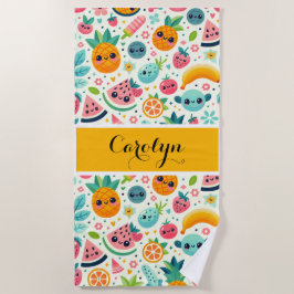 Moo patroon Persoonlijk monogram Zomer  Strandlaken