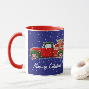 Moo-ry Christmas Highland Koe in Little Red Truck Mok