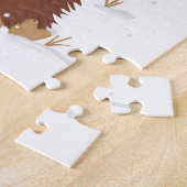 Moo-ry Kerstmis schattig shaggy Highland koe Santa Legpuzzel (Zijkant)