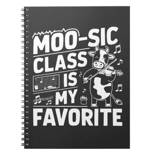 Moo-sic Class is mijn favoriete Funny Moo Koe Scho Notitieboek (Voorkant)