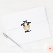 Moo - Sticker rond classique,  brillant (Enveloppe)