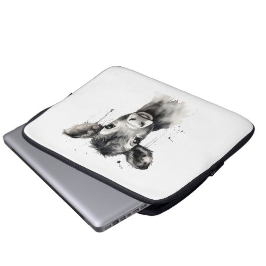 🔌💻 "Moo-Tech" Koe Print Electronics Bag 💻 Laptop Sleeve (Voorkant onderkant)