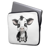 🔌💻 "Moo-Tech" Koe Print Electronics Bag 💻 Laptop Sleeve (Voorkant Links)