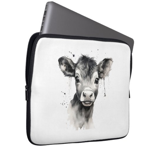 🔌 💻 "Moo-Tech" Vache Imprimer sac électronique � (Devant droit)
