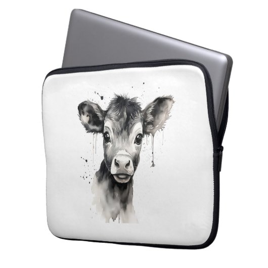 🔌 💻 "Moo-Tech" Vache Imprimer sac électronique � (devant gauche)