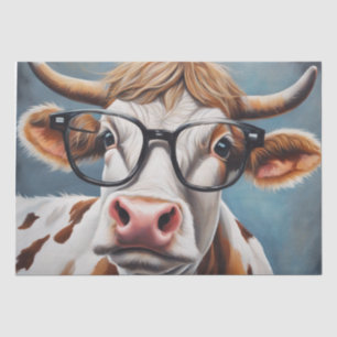 Moo-tiful Style: Koe in Pet en brillenglazen Decou Tissuepapier