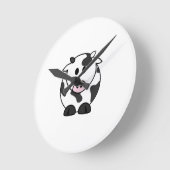 Moo Time – Cute Cow Wall Clock Ronde Klok (Hoek)