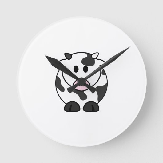 Moo Time – Horloge murale vache mignonne (Recto)