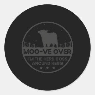 Moo-Ve Over Koe veehouder Schotse Hig Ronde Sticker