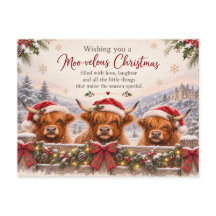 Moo-velous kerstkaart – Highland Koe Kerstmis