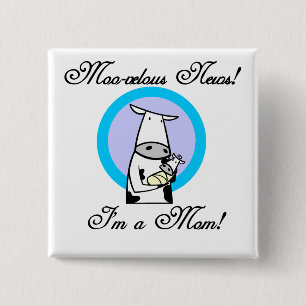 Moo-velous New Mam Tshirts and Gifts Vierkante Button 5,1 Cm