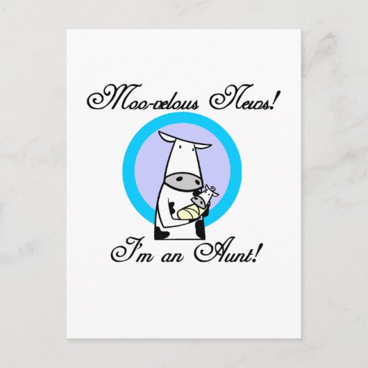 Moo-velous Nieuwe Tante Tshirts en Geschenken Briefkaart (Voorkant)