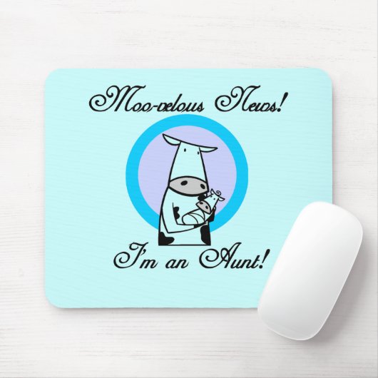 Moo-velous Nieuwe Tante Tshirts en Geschenken Muismat (Met muis)