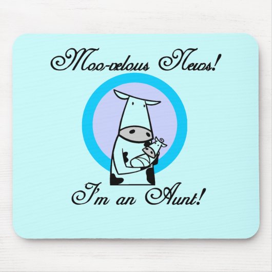 Moo-velous Nieuwe Tante Tshirts en Geschenken Muismat (Voorkant)