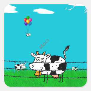 Moo Vierkante Sticker