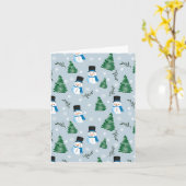 Moo waterverf sneeuwpatroon kaart (Gele Bloem)