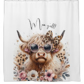 "Moo, y'all" Rideau de douche de vache Highland (Devant)