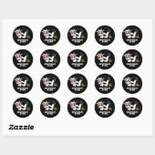 Mooclear Bomb Funny Koe Pun Dark BG Ronde Sticker (Vel)
