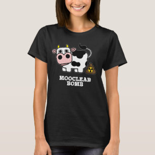 Mooclear Bomb Funny Koe Pun Dark BG T-shirt