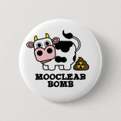 Mooclear Bomb Funny Koe Pun Ronde Button 5,7 Cm (Voorkant)