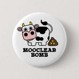 Mooclear Bomb Funny Koe Pun Ronde Button 5,7 Cm