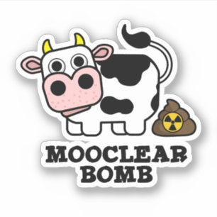 Mooclear Bomb Funny Koe Pun Sticker