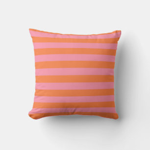 Mood été Orange Rose Lines Coussin