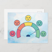 "Mood Meter" Design de carte postale émotionnelle (Devant / Derrière)