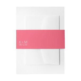 Mood minimalistisch Roos voor bruiloft roze ID741 Uitnodigingen Wikkel