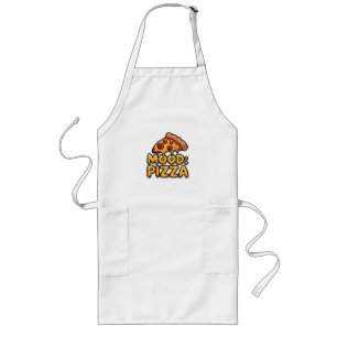 Mood: Pizza - Leuke Cartoon Slice met Happy Toppin Lang Schort