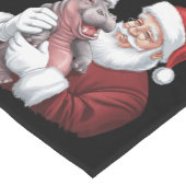 Moodeng Christmas Funny Santa Claus Korte Tafelloper (Hoek)