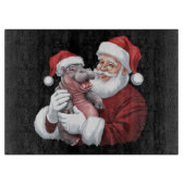 Moodeng Christmas Funny  Santa Claus Snijplank (Voorkant)