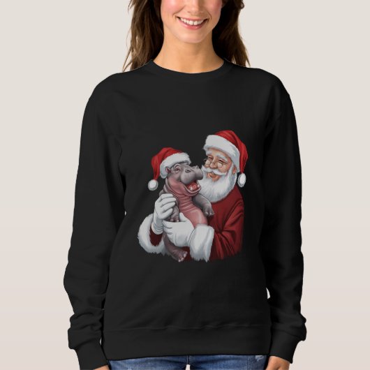 Moodeng Christmas Funny Santa Claus Trui (Voorkant)