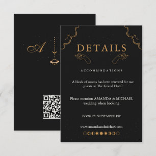 Moodie Celestial Goud Maan Mystieke details QR kaa Notitiekaartje