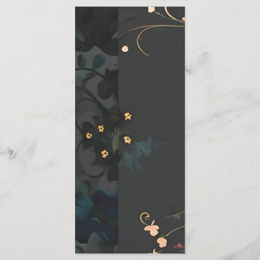 Moody Abstract Floral Boho Handfasting Menu (Achterkant)