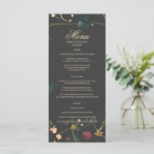 Moody Abstract Floral Boho Handfasting Menu (Staand voorkant)
