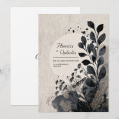 Moody Abstract Foliage Wedding Kaart (Voorkant / Achterkant)