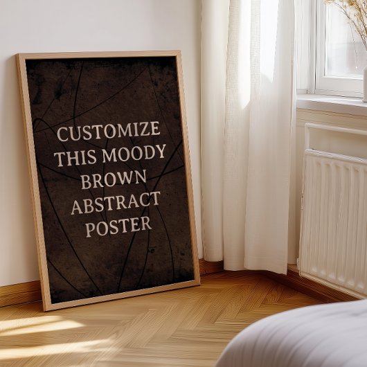 Moody achtergrond Custom Sign Rich Brown Abstract Poster
