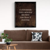 Moody achtergrond Custom Sign Rich Brown Abstract Poster