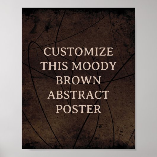 Moody achtergrond Custom Sign Rich Brown Abstract Poster (Voorkant)