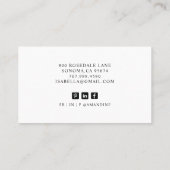 Moody Actress Model Photo Visitekaartje (Achterkant)