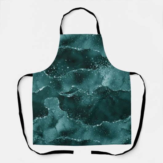 Moody Agate | Blauwgroen Groene Malachiet Rijke Je Schort (Voorkant)