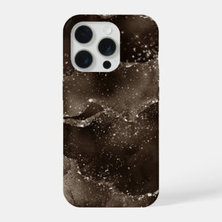 Moody Agate | Coffee Bruin Goudkleurig Brons Taupe iPhone 15 Pro Hoesje
