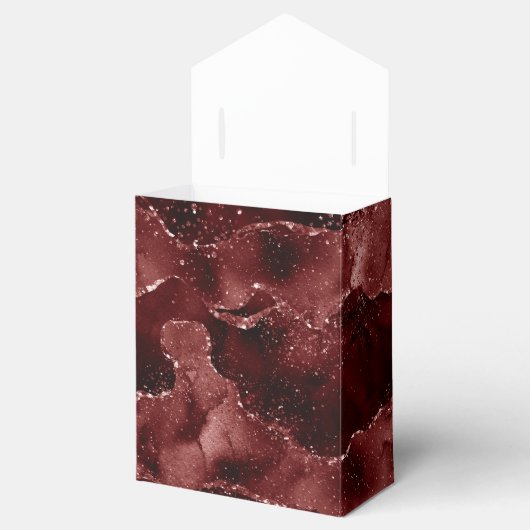 Moody Agate | Henna Bloed Rode Granaat Jewel Tone Bedankdoosjes (Geopend)