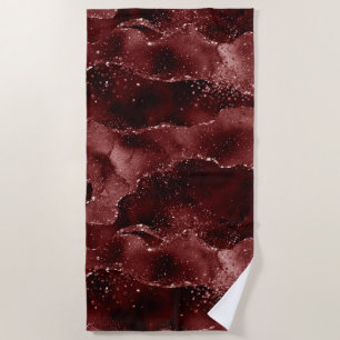 Moody Agate Henna Bloed Rode Granaat Jewel Tone Strandlaken