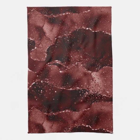 Moody Agate | Henna Bloed Rode Granaat Jewel Tone Theedoek (Verticaal)